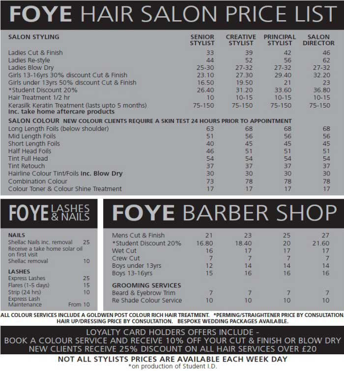 Chestertourist.com - Foye Hair Salon Boughton Chester Page One